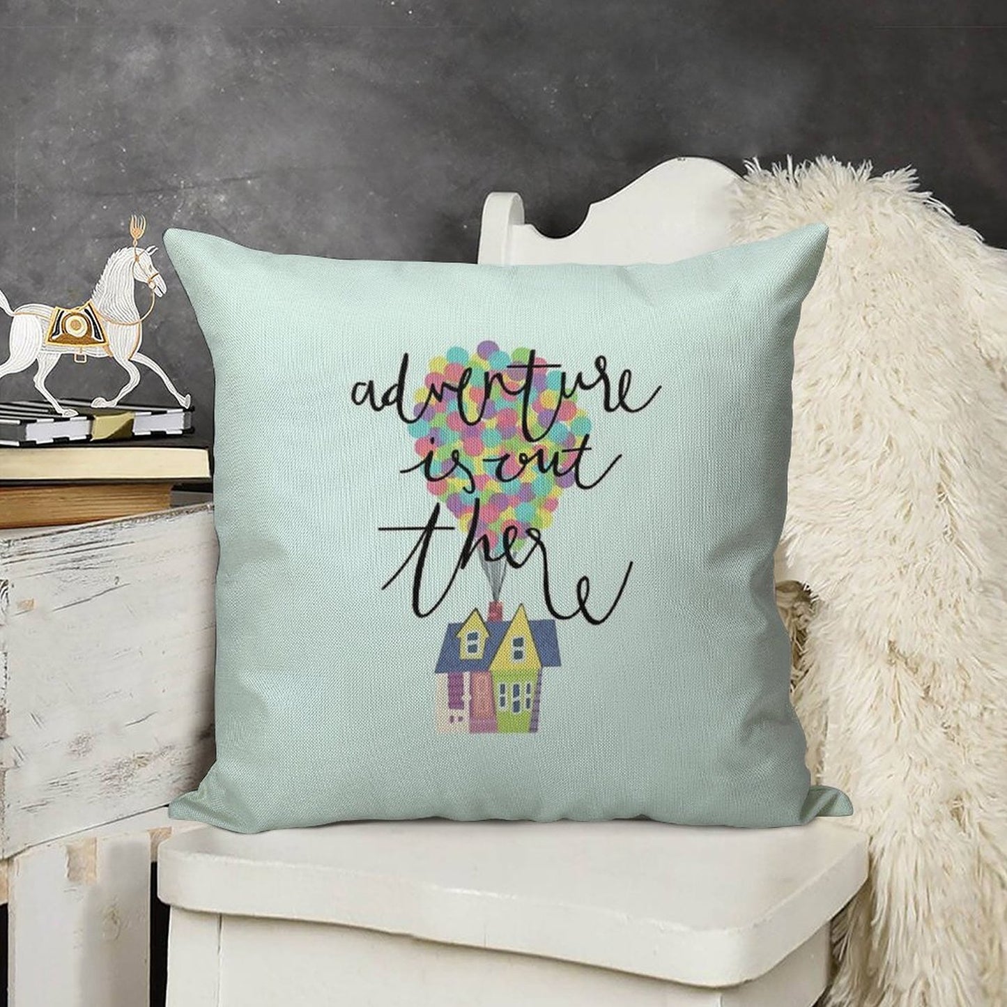 Adventure Is Out There Linen Throw Pillow Cover