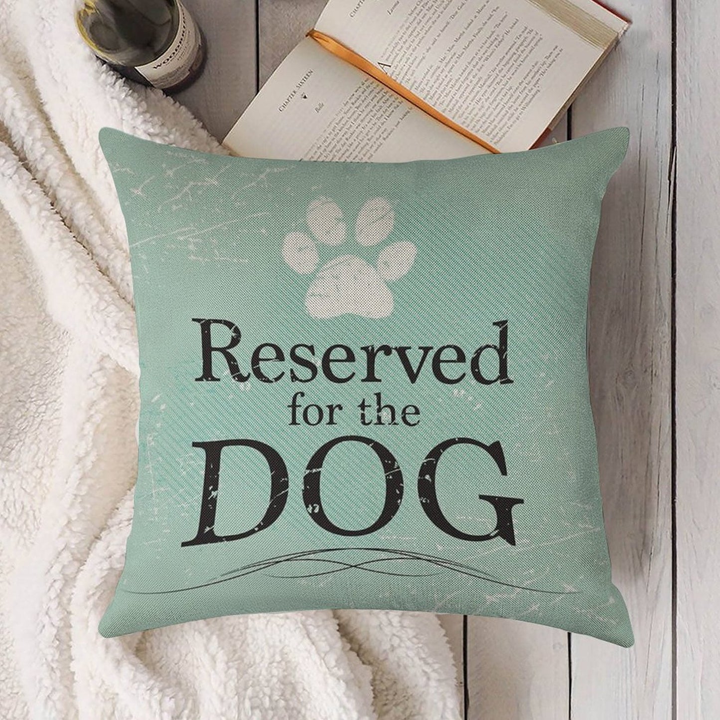 Reserved for The Dog Linen Throw Pillow Cover