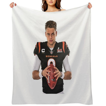 Natural Soccer League Overcome Yourself Joe Burrow Graphic Gift Throw Blanket