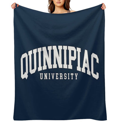 Quinnipac - College Font Curved Throw Blanket