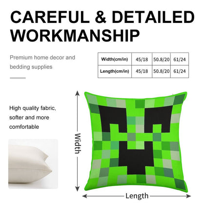 Kawaii Creeper Linen Throw Pillow Cover