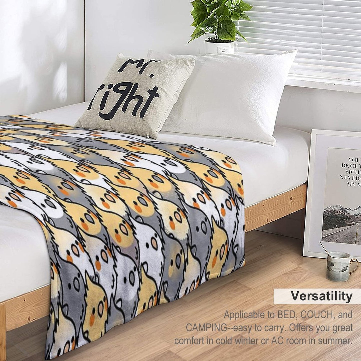 Chubby Cockatiel Party Throw Blanket
