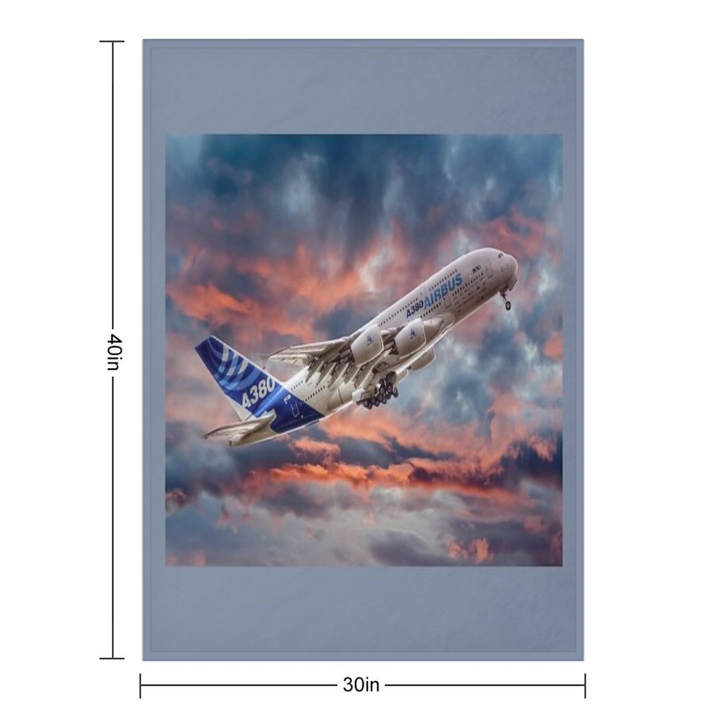 Airbus A380 - Sunset Throw Blanket