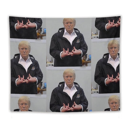 Donald Trump Suwoo Gang Sign Tapestry