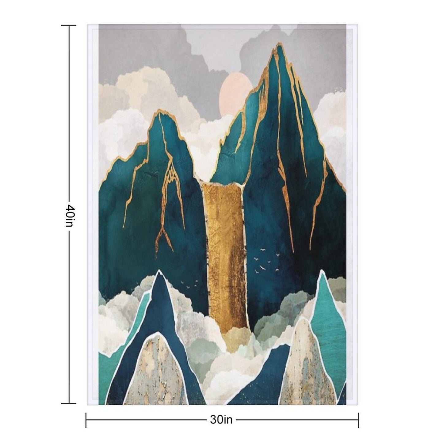 Golden Waterfall Throw Blanket