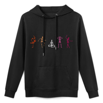 Halloween Lesbian Pride, Subtle LGBTQ Wlw Femme Skeleton Art Adjustable Hood Hoodie