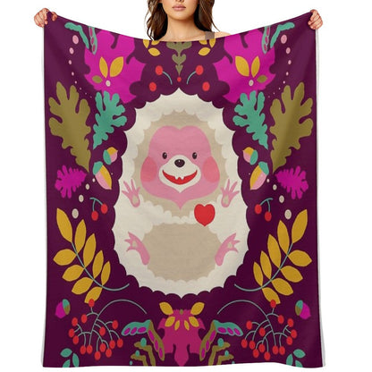 Hedgehog LOVE Throw Blanket