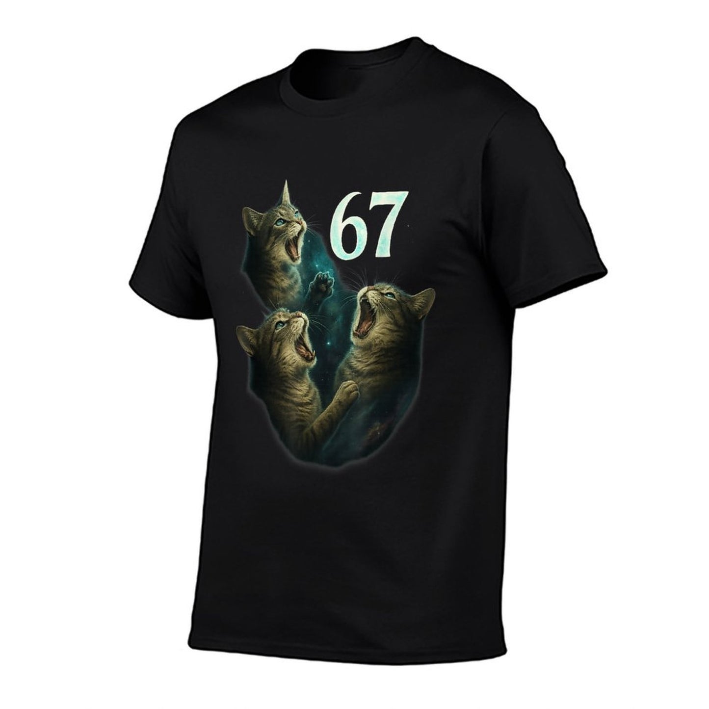 67 Meme Cat Howling at 67 Funny 6 7  Durable T-Shirt