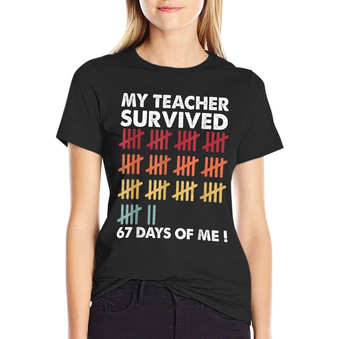 My Teacher Survived 67 Days of Me School Funny Kids Costume  Lightweight T-Shirt