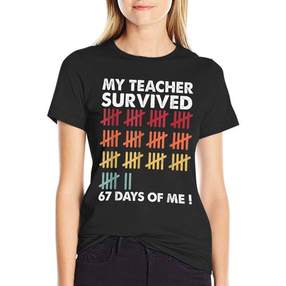 My Teacher Survived 67 Days of Me School Funny Kids Costume  Lightweight T-Shirt