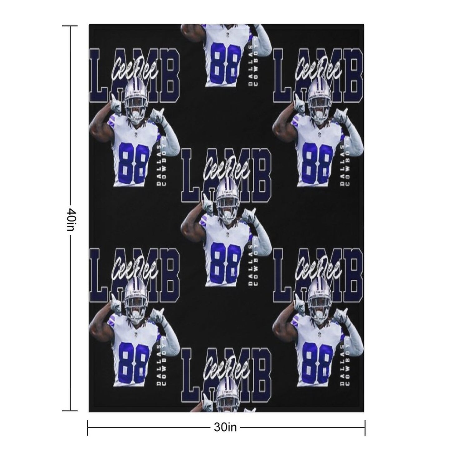 Ceedee-Lamb-DallasCowboys-Football-Players Throw Blanket