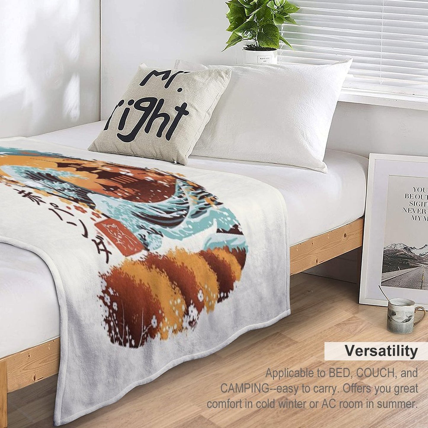 Ukiyo E Red Panda Throw Blanket