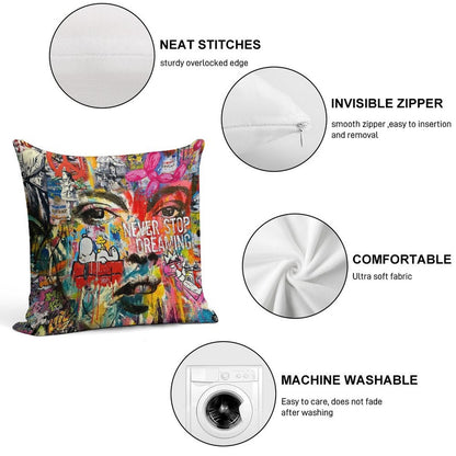 Banksy Inspired Pop Art Soft Warmth Comfort Throw Pillow