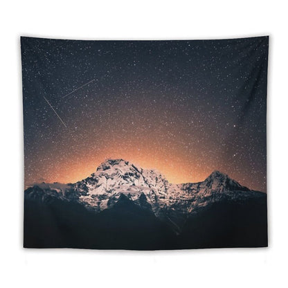 Star Mountain Milky Way Night Tapestry