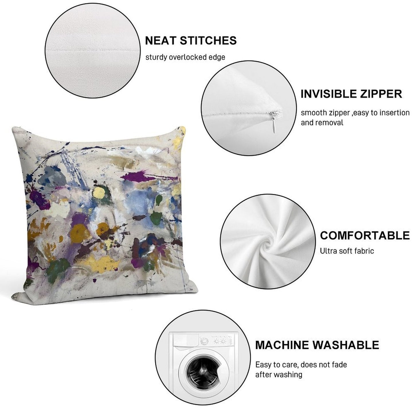 Little Worlds Soft Skin-Friendly Throw Pillow
