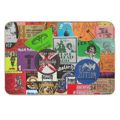 I Miss Concerts - Hard Rock And Heavy Metal Ticket Stubs And Backstage Passes Bath Mat