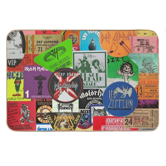 I Miss Concerts - Hard Rock And Heavy Metal Ticket Stubs And Backstage Passes Bath Mat