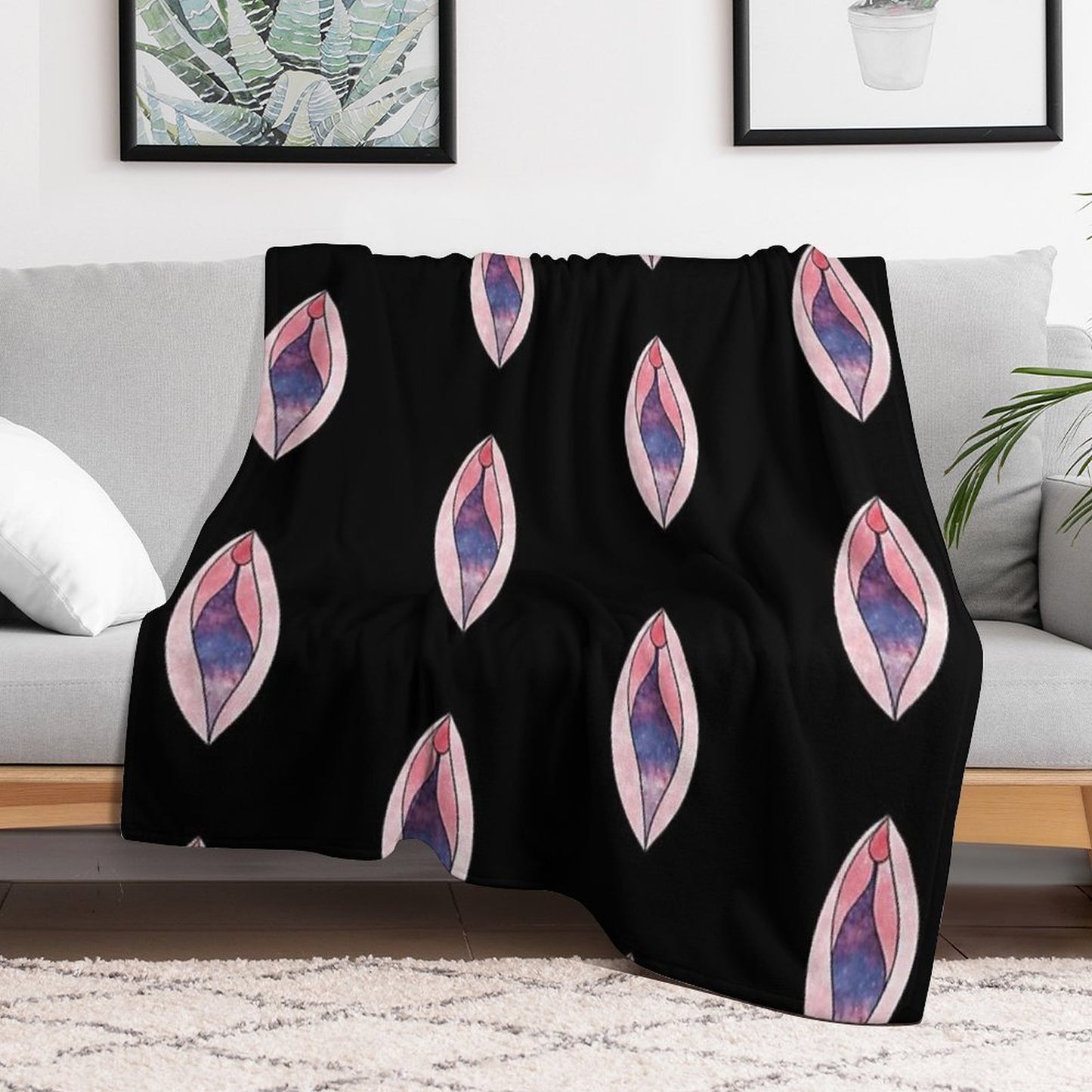 Galaxy Vulva Throw Blanket
