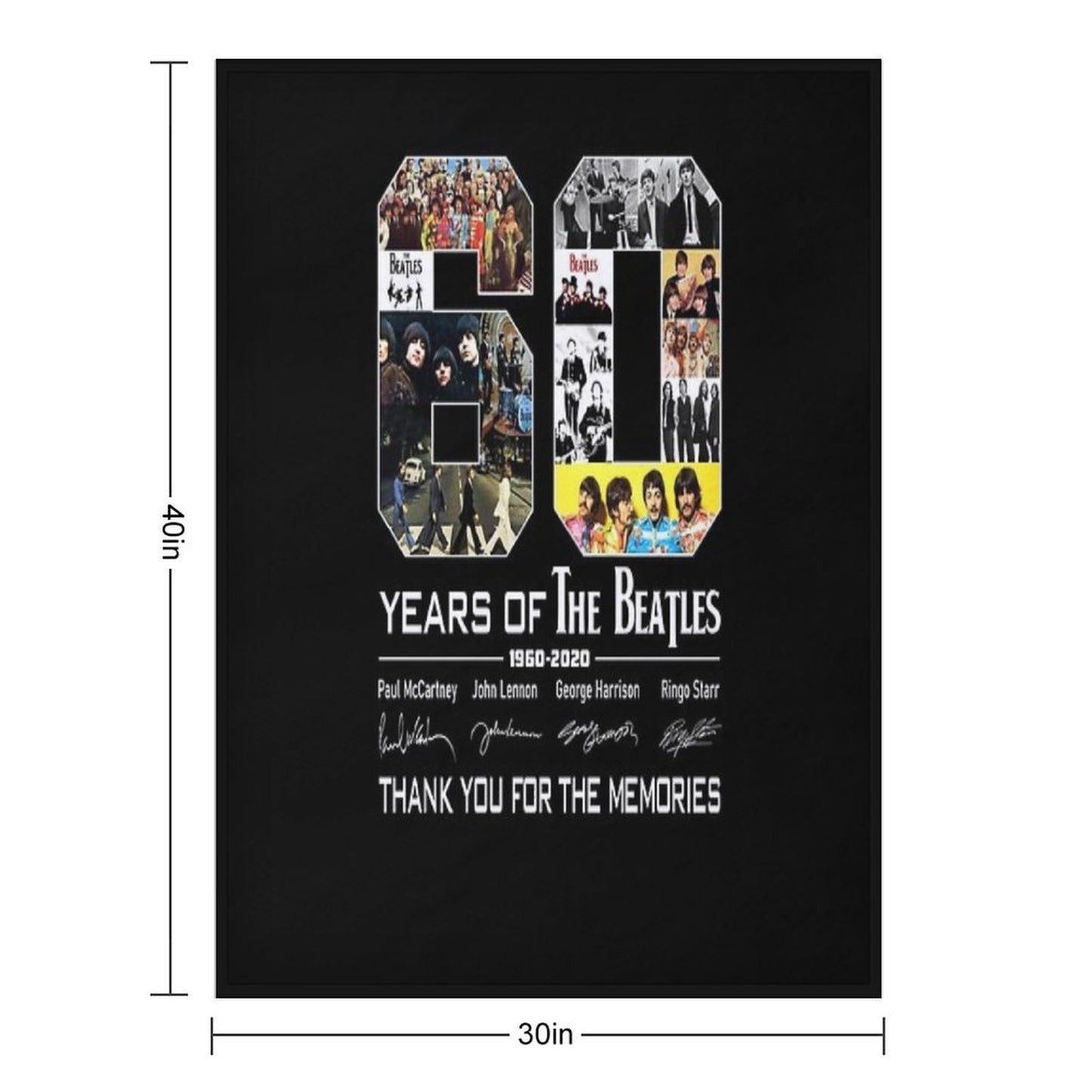 Happy Anniversary 62 Years 1960 2022 TheBeatles Handmade Throw Blanket