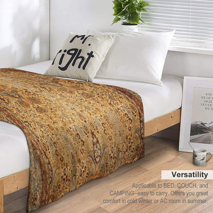 Antique Persian Khorassan Rug Print Throw Blanket