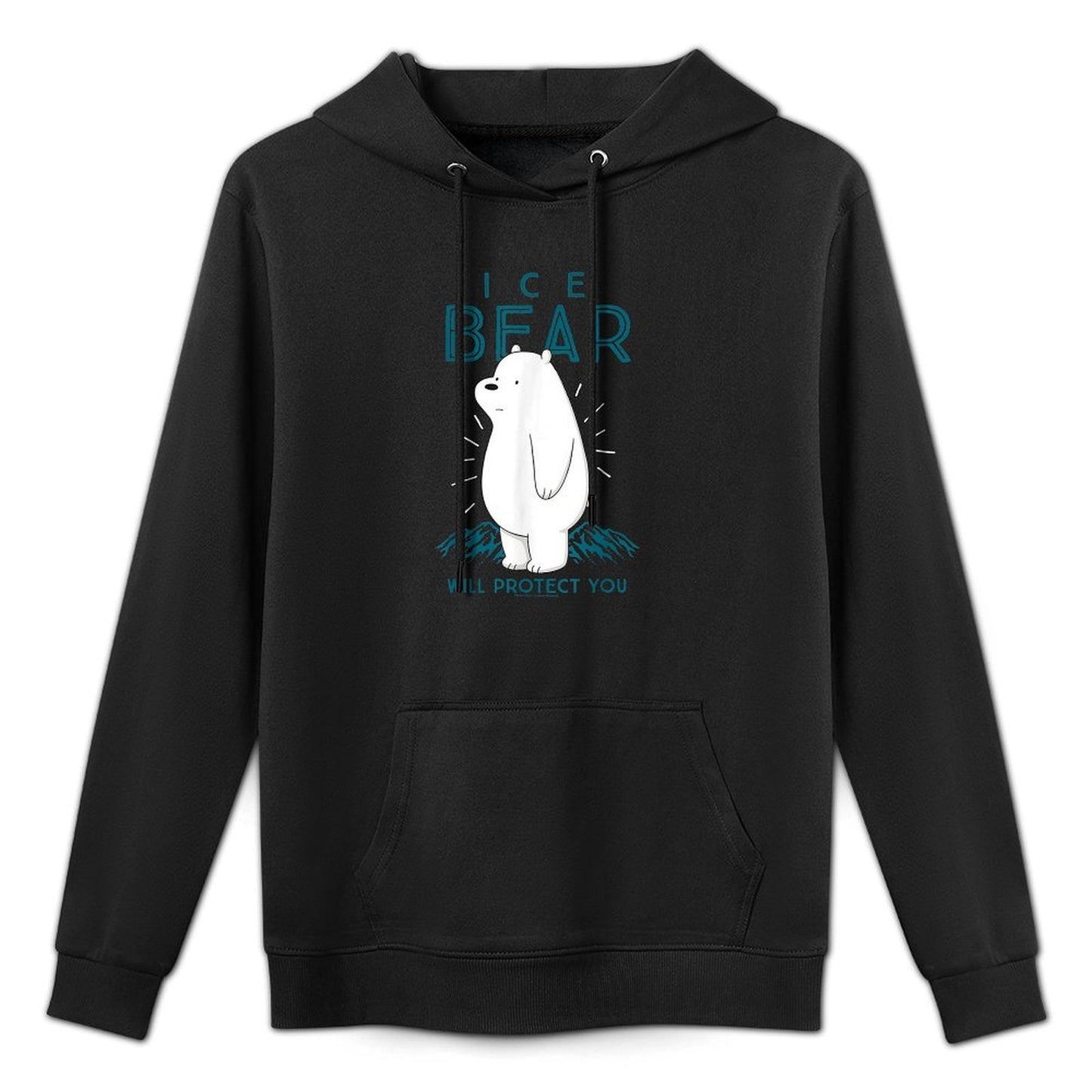 CN We Bare Bears Ice Bear Will Protect You Graphic Breathable Fabric Hoodie