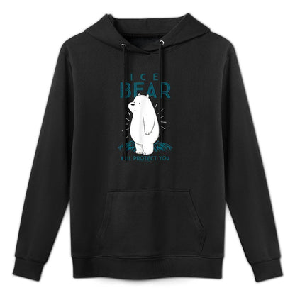 CN We Bare Bears Ice Bear Will Protect You Graphic Breathable Fabric Hoodie