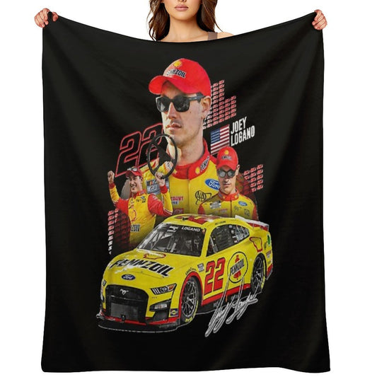 NEW Joey Logano NEXT GEN MUSTANG 2022 Throw Blanket