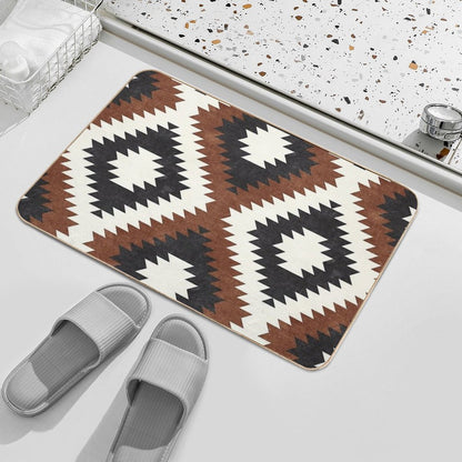 Aztec Neutrals - Inkwell & Brandywine Bath Mat
