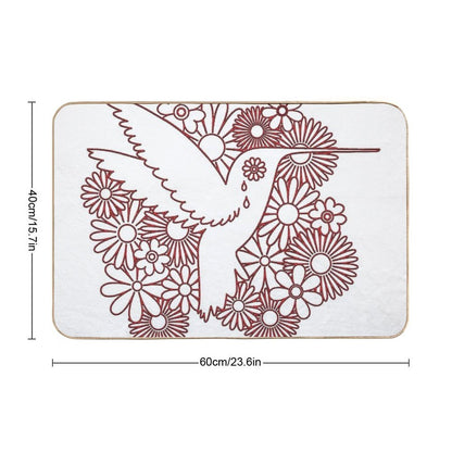 Picaflor Red Flowers Day of Dead Picaflor Clothing  Absorbent Bath Mat