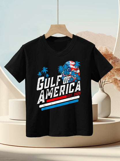Retro Gulf Of USA America Est 2025 American Gulf Mexico Kids T-Shirt