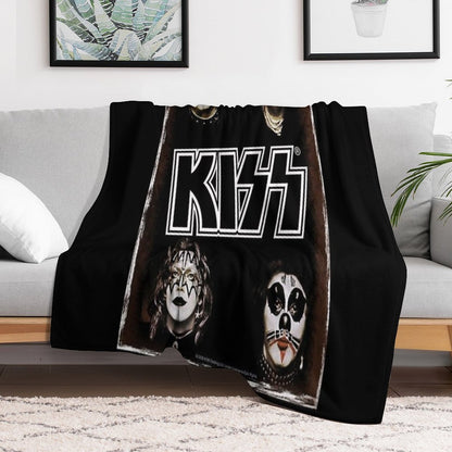 Vintage Kiss Original Band Throw Blanket