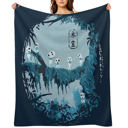 Kodama Studio Ghibli Throw Blanket