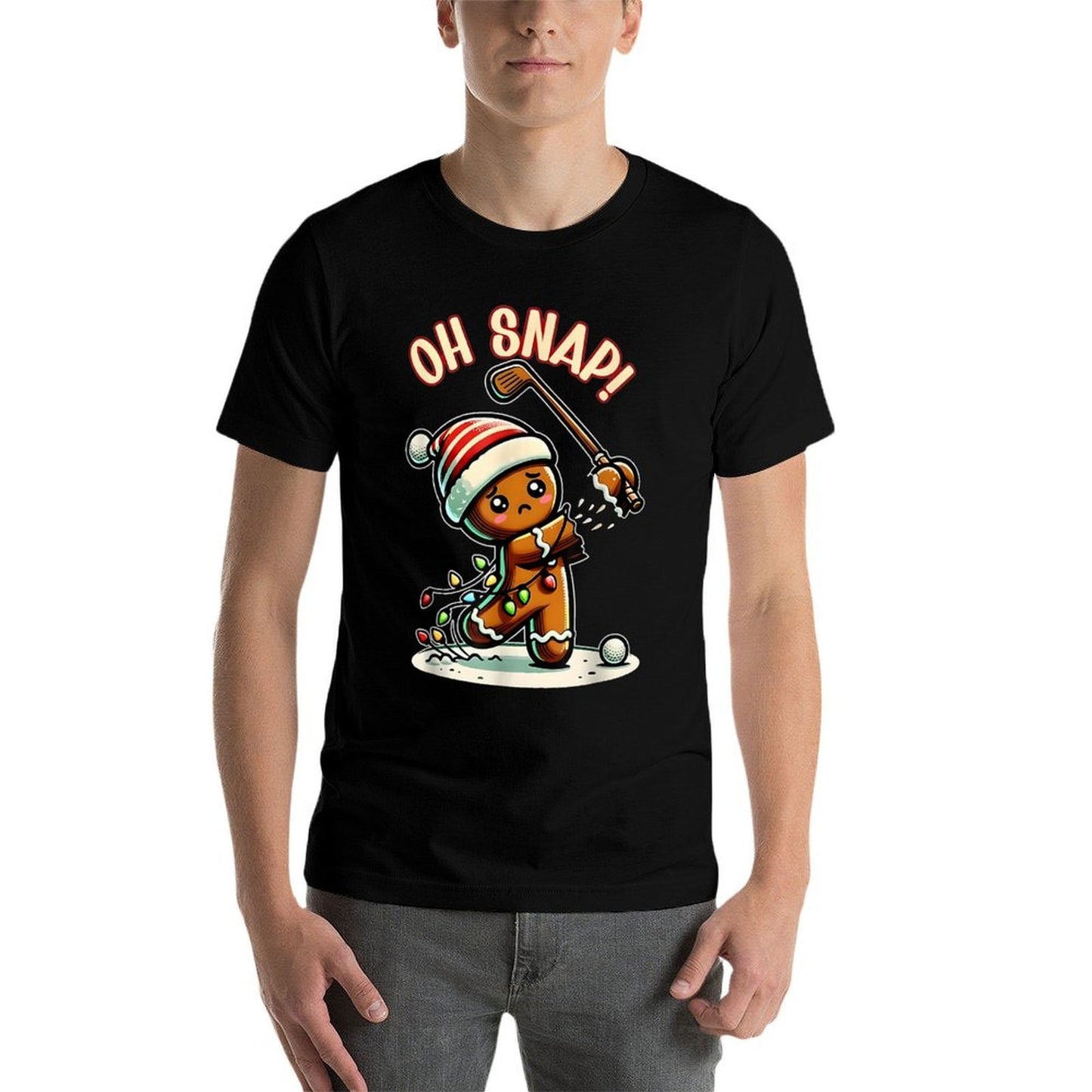 Funny Gingerbread Man Pajamas Xmas Holiday Oh Snap Golf  Classic T-Shirt