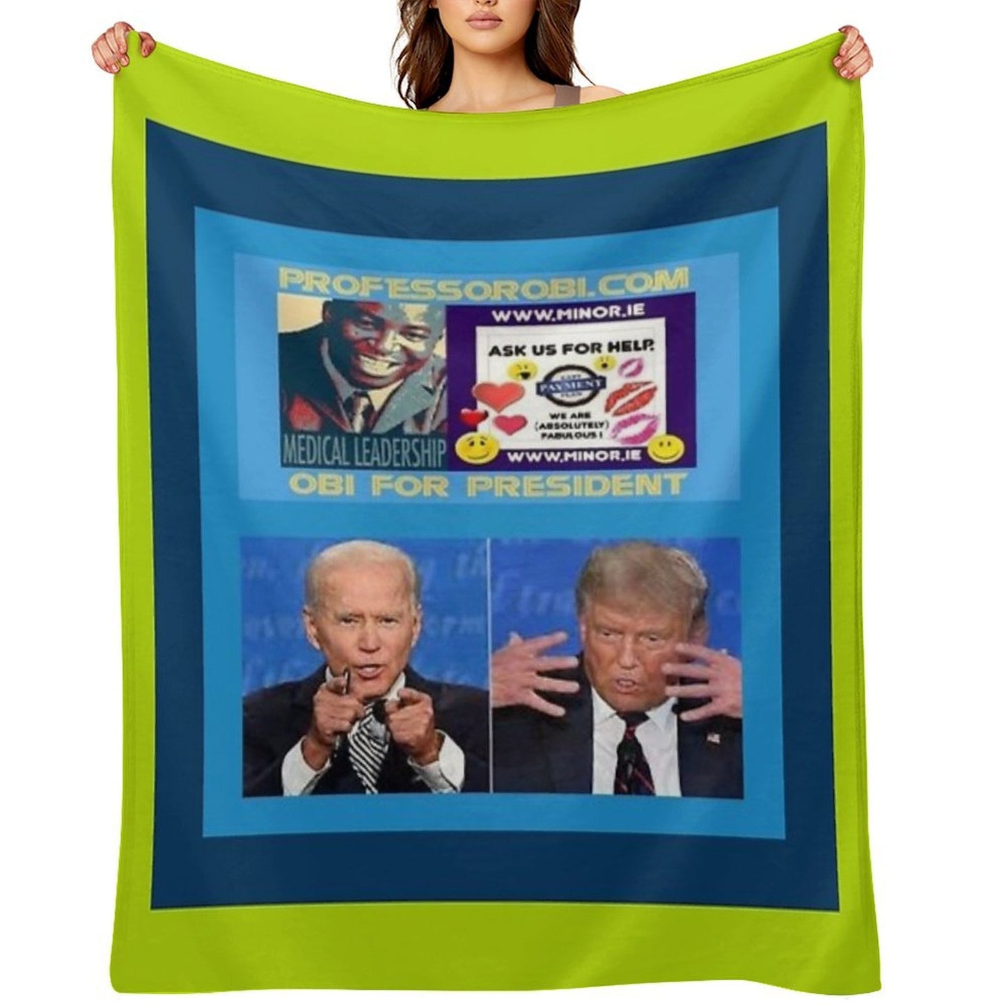 Professor Doctor Joseph Chikelue Obi  Independent  Design J  Obi For President  Ireland  Irish Presidential Election News. Throw Blanket