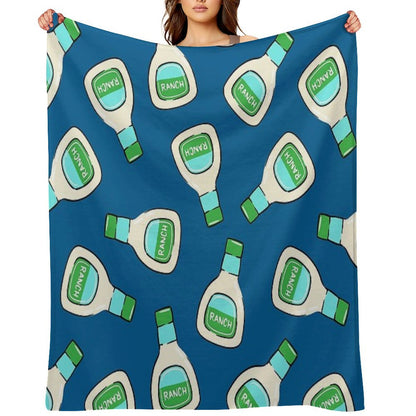Ranch - Salad Dressing Bottle (blue) Throw Blanket