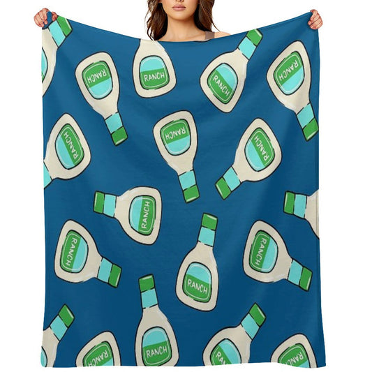 Ranch - Salad Dressing Bottle (blue) Throw Blanket