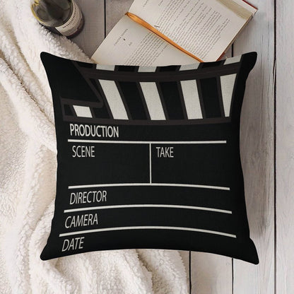 Clapper Board Linen Throw Pillow Cover