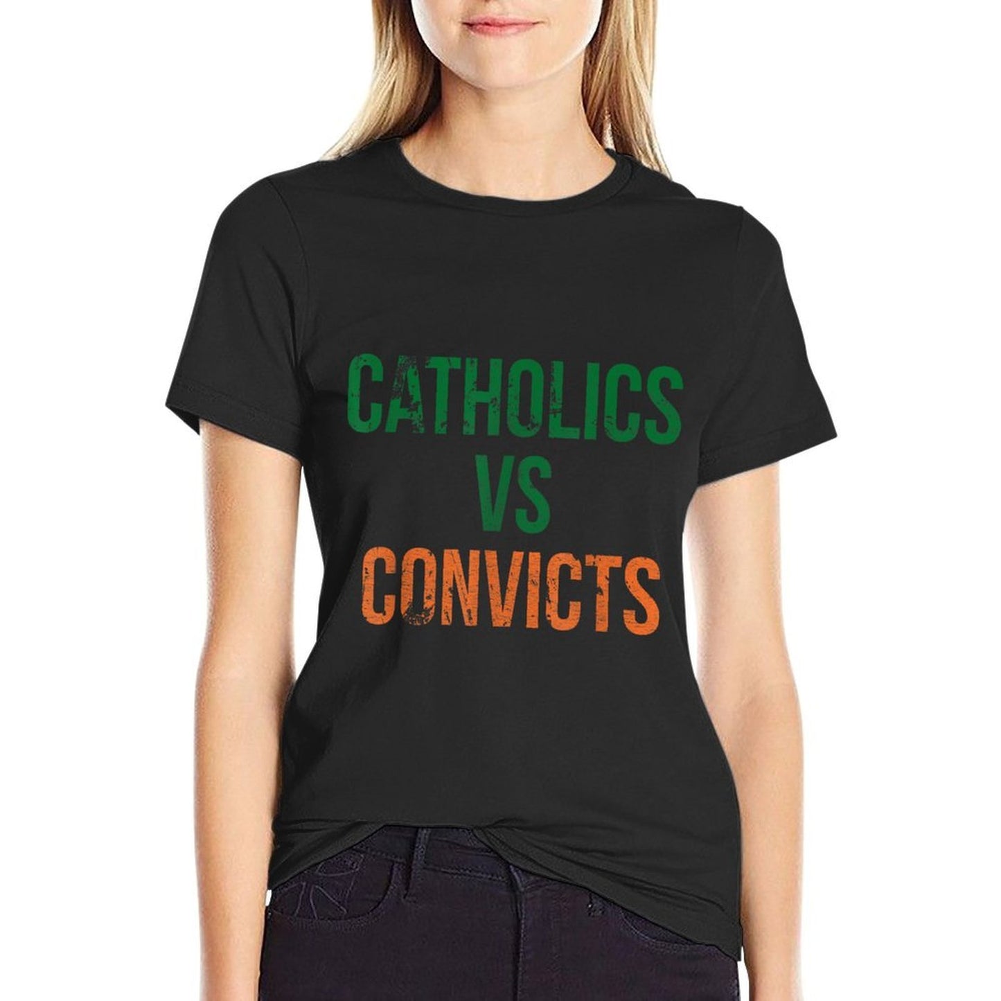 Catholics Vs Convicts Vintage Retro Style  Stretchy T-Shirt
