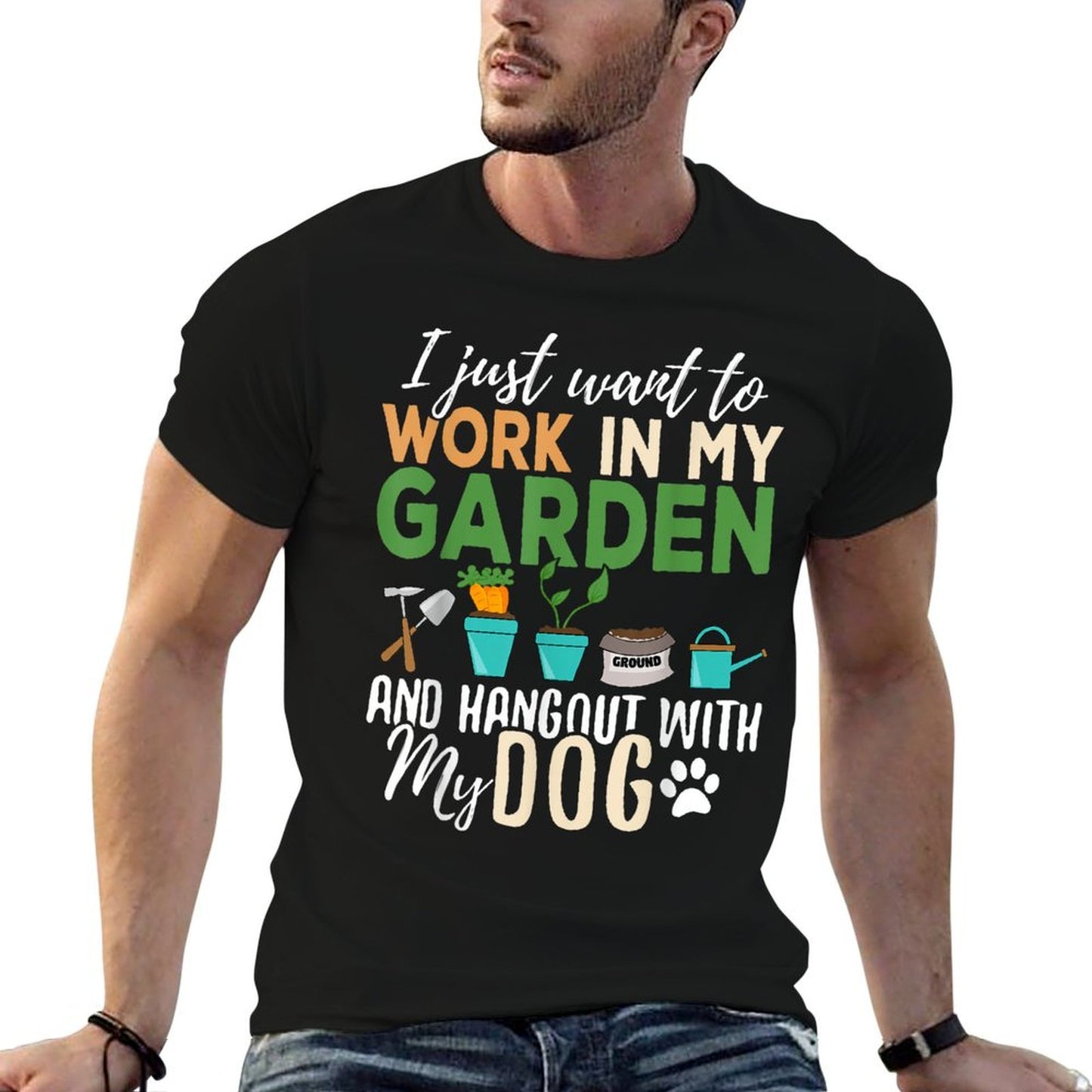 Gardening Dog Lover Gardener Garden Pet Gift Plants T-Shirt