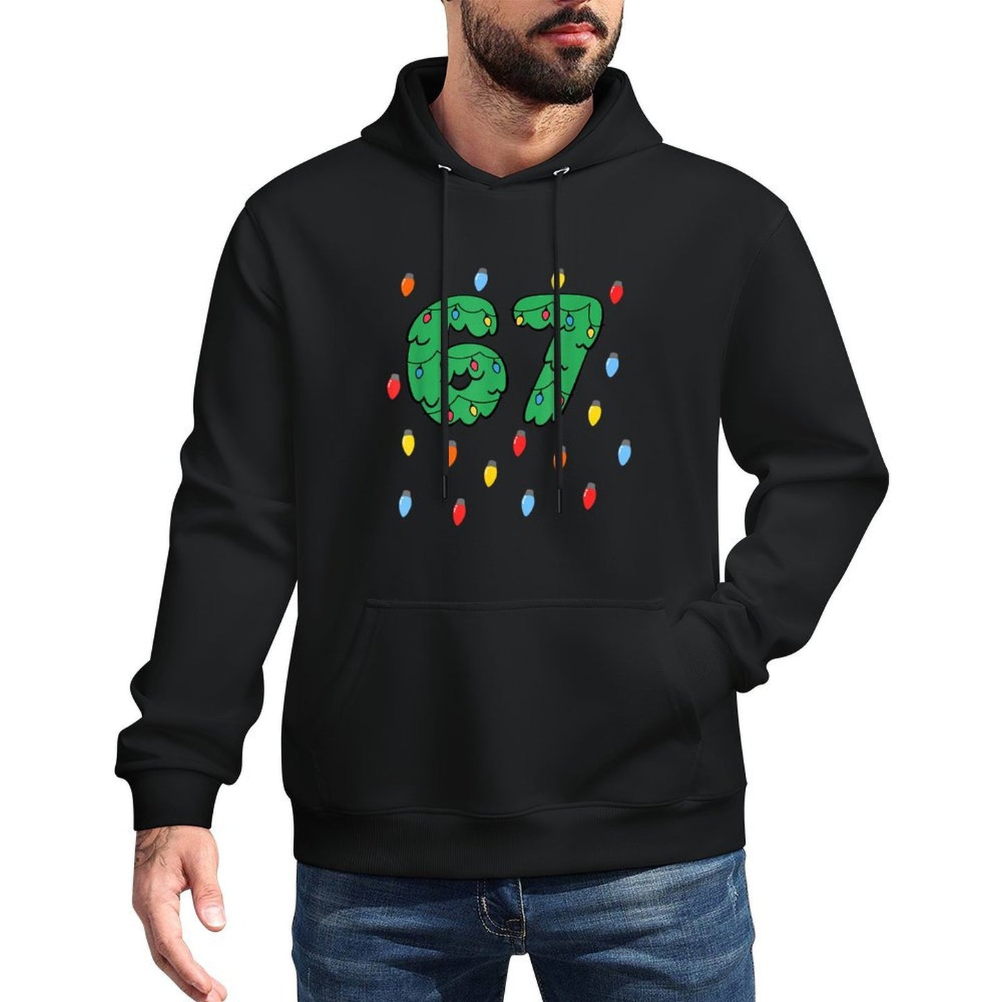 67 Christmas - Funny Christmas 67n Meme 6 7 Christmas Cotton-Polyester Blend Hoodie