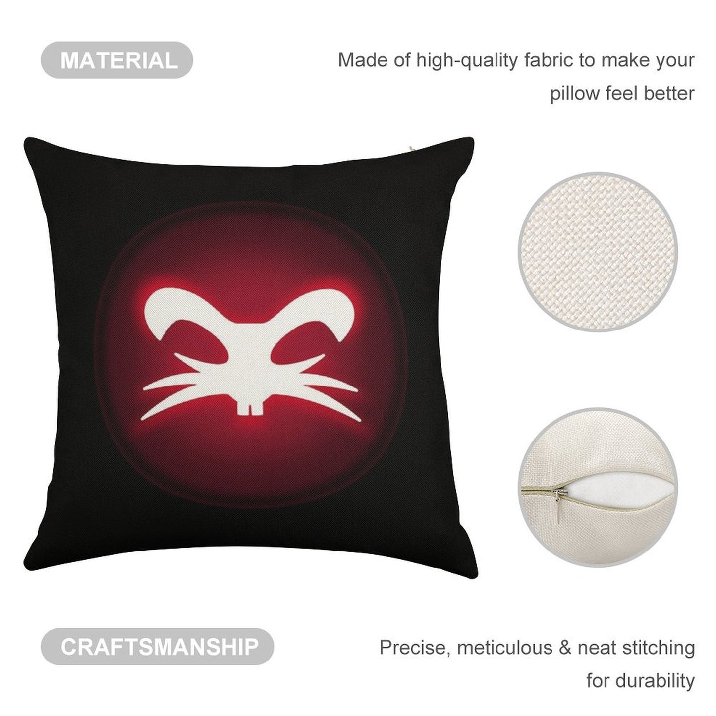 Right Click Esport — Bold Red Circle Logo Linen Throw Pillow Cover