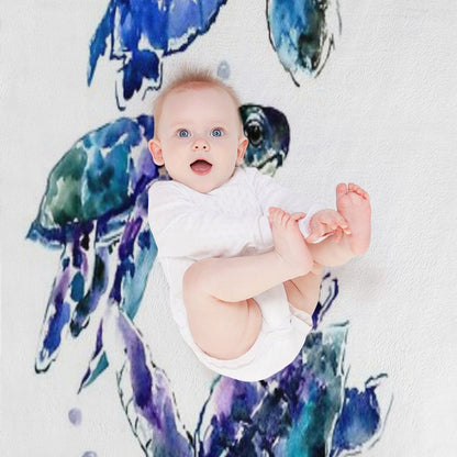 Three Sea Turtles Throw Blanket