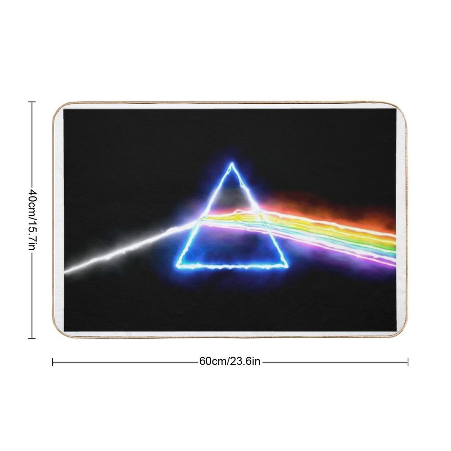 Pink Floyd Dark Side of The Moon Style Prism Rainbow Colors Bath Mat