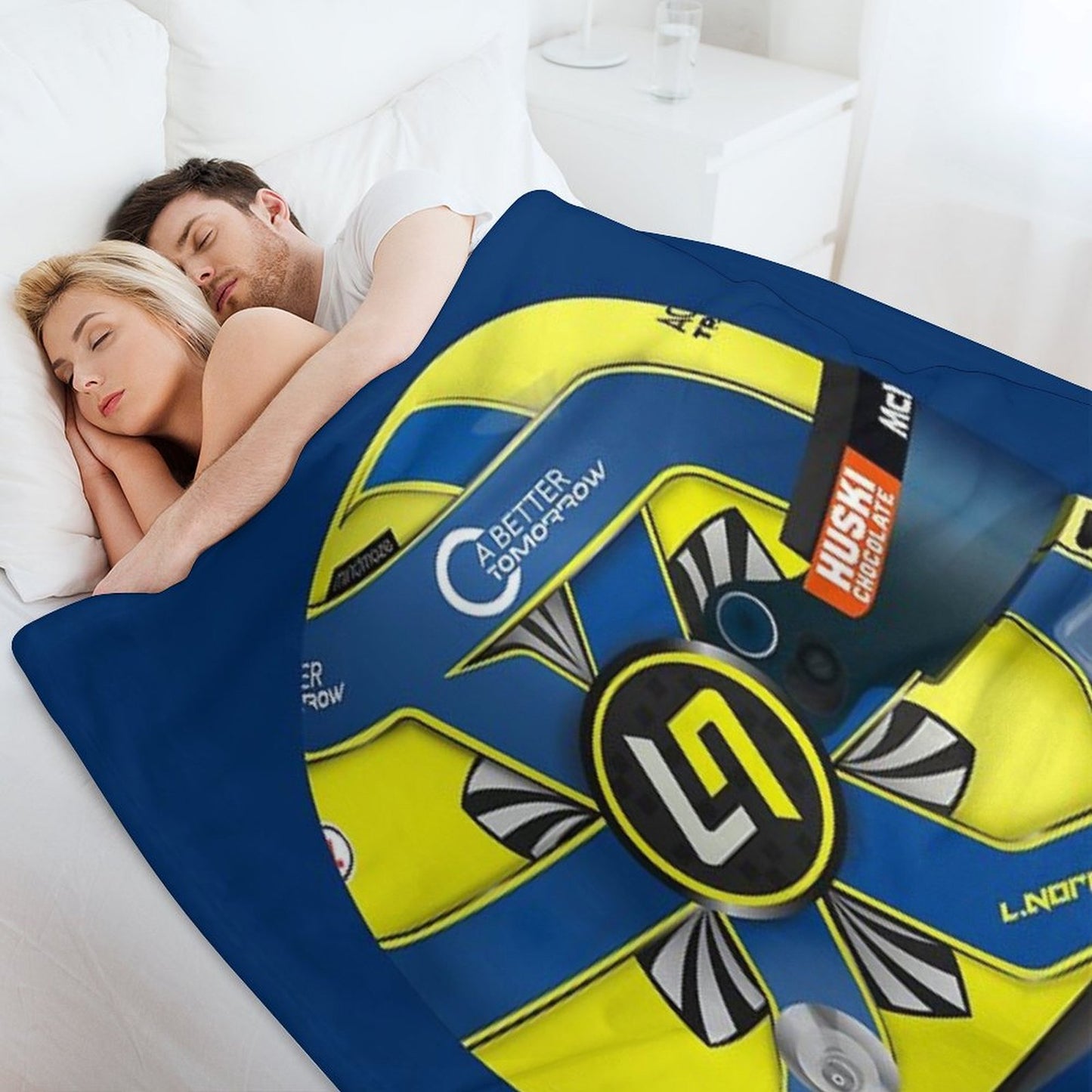 Lando Norris Helmet 2020 Graphic Throw Blanket