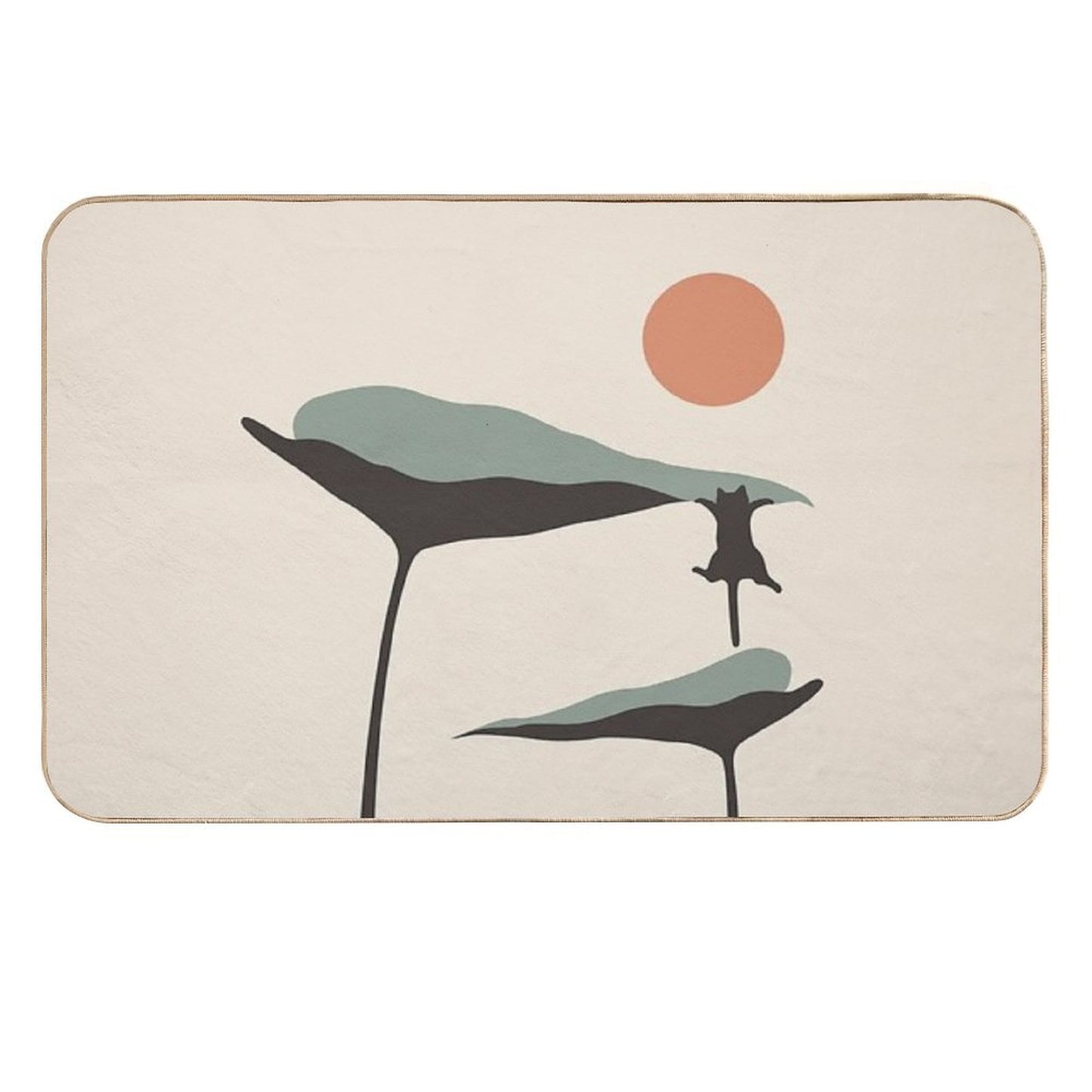 Cat And Plant 30  Absorbent Bath Mat