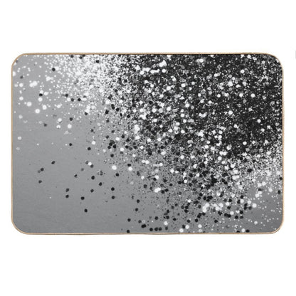 Silver Gray Lady Glam #1 (Photo of Glitter Only - Not Reflective) Bath Mat