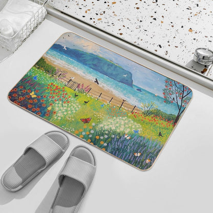 Garden Beside The Sea Bath Mat