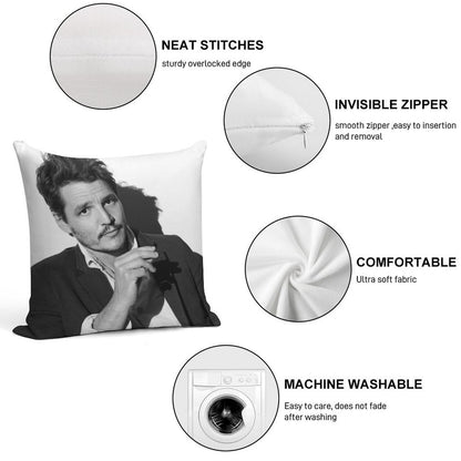 Pedro Pascal Soft Skin-Friendly Throw Pillow