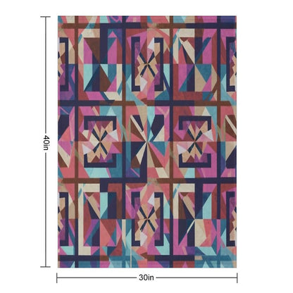 Abstract Tiles Pattern Throw Blanket