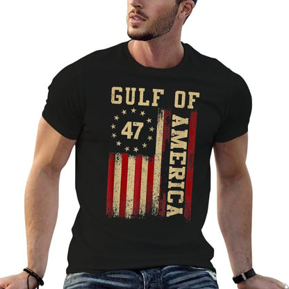 Gulf of Merica Retro Vintage USA Flag Mens Women T-Shirt